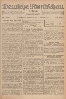 Deutsche Rundschau in Polen : früher Ostdeutsche Rundschau, Bromberger Tageblatt. Jg.48, Nr. 230 (4 Oktober 1924) + dod.