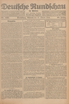 Deutsche Rundschau in Polen : früher Ostdeutsche Rundschau, Bromberger Tageblatt. Jg.48, Nr. 239 (15 Oktober 1924) + dod.
