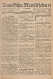 Deutsche Rundschau in Polen : früher Ostdeutsche Rundschau, Bromberger Tageblatt. Jg.48, Nr. 241 (17 Oktober 1924) + dod.