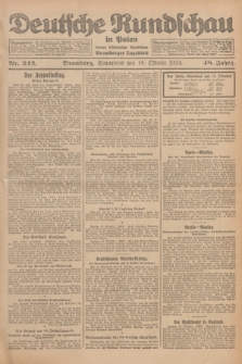 Deutsche Rundschau in Polen : früher Ostdeutsche Rundschau, Bromberger Tageblatt. Jg.48, Nr. 242 (18 Oktober 1924) + dod.