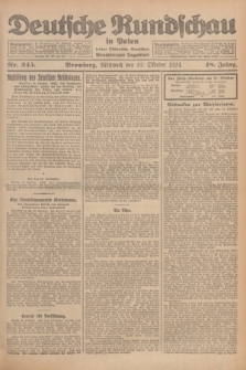 Deutsche Rundschau in Polen : früher Ostdeutsche Rundschau, Bromberger Tageblatt. Jg.48, Nr. 245 (22 Oktober 1924) + dod.