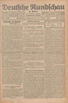 Deutsche Rundschau in Polen : früher Ostdeutsche Rundschau, Bromberger Tageblatt. Jg.48, Nr. 248 (25 Oktober 1924) + dod.