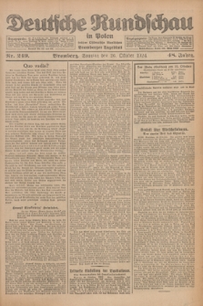 Deutsche Rundschau in Polen : früher Ostdeutsche Rundschau, Bromberger Tageblatt. Jg.48, Nr. 249 (26 Oktober 1924) + dod.