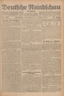 Deutsche Rundschau in Polen : früher Ostdeutsche Rundschau, Bromberger Tageblatt. Jg.48, Nr. 252 (30 Oktober 1924) + dod.