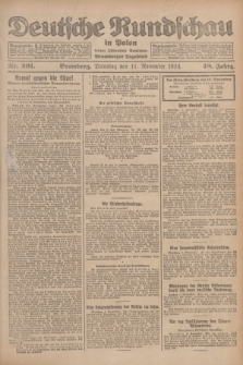 Deutsche Rundschau in Polen : früher Ostdeutsche Rundschau, Bromberger Tageblatt. Jg.48, Nr. 261 (11 November 1924) + dod.