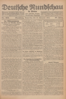 Deutsche Rundschau in Polen : früher Ostdeutsche Rundschau, Bromberger Tageblatt. Jg.48, Nr. 263 (13 November 1924) + dod.