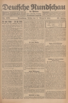 Deutsche Rundschau in Polen : früher Ostdeutsche Rundschau, Bromberger Tageblatt. Jg.48, Nr. 270 (21 November 1924) + dod.