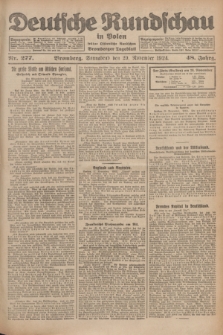 Deutsche Rundschau in Polen : früher Ostdeutsche Rundschau, Bromberger Tageblatt. Jg.48, Nr. 277 (29 November 1924) + dod.