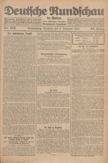 Deutsche Rundschau in Polen : früher Ostdeutsche Rundschau, Bromberger Tageblatt. Jg.48, Nr. 279 (2 Dezember 1924) + dod.