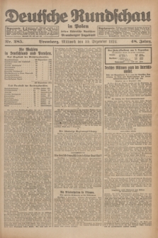 Deutsche Rundschau in Polen : früher Ostdeutsche Rundschau, Bromberger Tageblatt. Jg.48, Nr. 285 (10 Dezember 1924) + dod.
