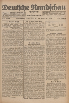 Deutsche Rundschau in Polen : früher Ostdeutsche Rundschau, Bromberger Tageblatt. Jg.48, Nr. 286 (11 Dezember 1924) + dod.