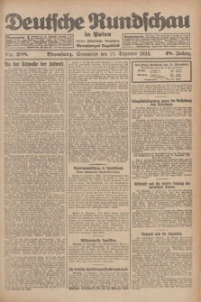 Deutsche Rundschau in Polen : früher Ostdeutsche Rundschau, Bromberger Tageblatt. Jg.48, Nr. 288 (13 Dezember 1924) + dod.