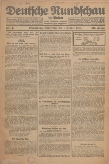 Deutsche Rundschau in Polen : früher Ostdeutsche Rundschau, Bromberger Tageblatt. Jg.49, Nr. 1 (1 Januar 1925) + dod.