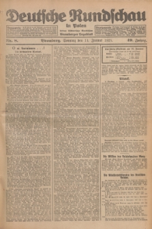 Deutsche Rundschau in Polen : früher Ostdeutsche Rundschau, Bromberger Tageblatt. Jg.49, Nr. 8 (11 Januar 1925) + dod.
