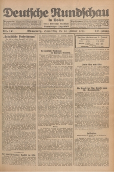 Deutsche Rundschau in Polen : früher Ostdeutsche Rundschau, Bromberger Tageblatt. Jg.49, Nr. 17 (22 Januar 1925) + dod.
