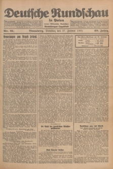 Deutsche Rundschau in Polen : früher Ostdeutsche Rundschau, Bromberger Tageblatt. Jg.49, Nr. 21 (27 Januar 1925) + dod.