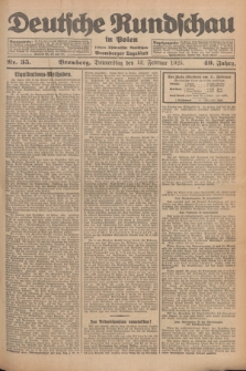 Deutsche Rundschau in Polen : früher Ostdeutsche Rundschau, Bromberger Tageblatt. Jg.49, Nr. 35 (12 Februar 1925) + dod.