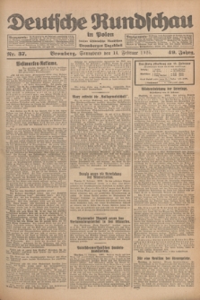 Deutsche Rundschau in Polen : früher Ostdeutsche Rundschau, Bromberger Tageblatt. Jg.49, Nr. 37 (14 Februar 1925) + dod.
