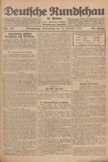 Deutsche Rundschau in Polen : früher Ostdeutsche Rundschau, Bromberger Tageblatt. Jg.49, Nr. 41 (19 Februar 1925) + dod.