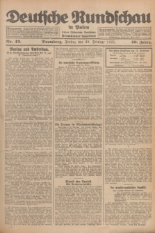 Deutsche Rundschau in Polen : früher Ostdeutsche Rundschau, Bromberger Tageblatt. Jg.49, Nr. 42 (20 Februar 1925) + dod.