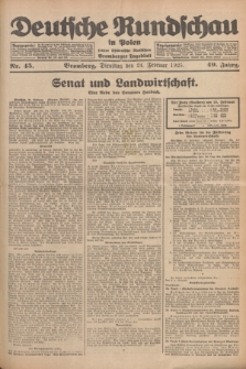 Deutsche Rundschau in Polen : früher Ostdeutsche Rundschau, Bromberger Tageblatt. Jg.49, Nr. 45 (24 Februar 1925) + dod.