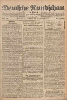 Deutsche Rundschau in Polen : früher Ostdeutsche Rundschau, Bromberger Tageblatt. Jg.49, Nr. 46 (25 Februar 1925) + dod.