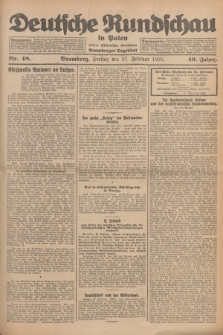 Deutsche Rundschau in Polen : früher Ostdeutsche Rundschau, Bromberger Tageblatt. Jg.49, Nr. 48 (27 Februar 1925) + dod.