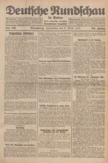 Deutsche Rundschau in Polen : früher Ostdeutsche Rundschau, Bromberger Tageblatt. Jg.49, Nr. 83 (9 April 1925) + dod.