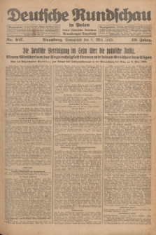 Deutsche Rundschau in Polen : früher Ostdeutsche Rundschau, Bromberger Tageblatt. Jg.49, Nr. 107 (9 Mai 1925) + dod.