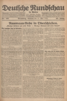 Deutsche Rundschau in Polen : früher Ostdeutsche Rundschau, Bromberger Tageblatt. Jg.49, Nr. 110 (13 Mai 1925) + dod.