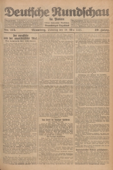 Deutsche Rundschau in Polen : früher Ostdeutsche Rundschau, Bromberger Tageblatt. Jg.49, Nr. 115 (19 Mai 1925) + dod.