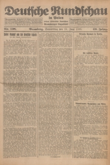 Deutsche Rundschau in Polen : früher Ostdeutsche Rundschau, Bromberger Tageblatt. Jg.49, Nr. 138 (18 Juni 1925) + dod.