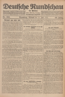Deutsche Rundschau in Polen : früher Ostdeutsche Rundschau, Bromberger Tageblatt. Jg.49, Nr. 166 (22 Juli 1925) + dod.