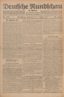 Deutsche Rundschau in Polen : früher Ostdeutsche Rundschau, Bromberger Tageblatt. Jg.49, Nr. 175 (1 August 1925) + dod.