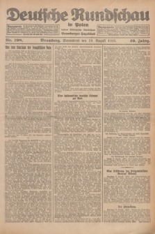 Deutsche Rundschau in Polen : früher Ostdeutsche Rundschau, Bromberger Tageblatt. Jg.49, Nr. 198 (29 August 1925) + dod.