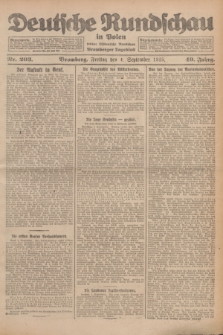 Deutsche Rundschau in Polen : früher Ostdeutsche Rundschau, Bromberger Tageblatt. Jg.49, Nr. 203 (4 September 1925) + dod.