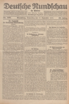 Deutsche Rundschau in Polen : früher Ostdeutsche Rundschau, Bromberger Tageblatt. Jg.49, Nr. 208 (10 September 1925) + dod.