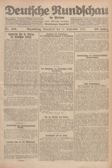 Deutsche Rundschau in Polen : früher Ostdeutsche Rundschau, Bromberger Tageblatt. Jg.49, Nr. 210 (12 September 1925) + dod.