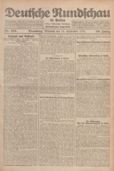 Deutsche Rundschau in Polen : früher Ostdeutsche Rundschau, Bromberger Tageblatt. Jg.49, Nr. 219 (23 September 1925) + dod.