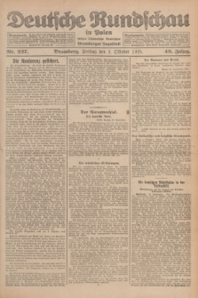 Deutsche Rundschau in Polen : früher Ostdeutsche Rundschau, Bromberger Tageblatt. Jg.49, Nr. 227 (2 Oktober 1925) + dod.
