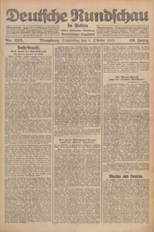 Deutsche Rundschau in Polen : früher Ostdeutsche Rundschau, Bromberger Tageblatt. Jg.49, Nr. 232 (8 Oktober 1925) + dod.