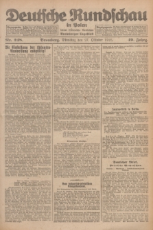 Deutsche Rundschau in Polen : früher Ostdeutsche Rundschau, Bromberger Tageblatt. Jg.49, Nr. 248 (27 Oktober 1925) + dod.