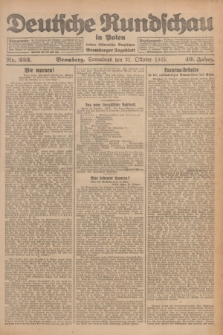 Deutsche Rundschau in Polen : früher Ostdeutsche Rundschau, Bromberger Tageblatt. Jg.49, Nr. 252 (31 Oktober 1925) + dod.