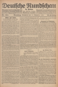 Deutsche Rundschau in Polen : früher Ostdeutsche Rundschau, Bromberger Tageblatt. Jg.32, Nr. 264 (14 November 1925) = Jg.49 + dod.