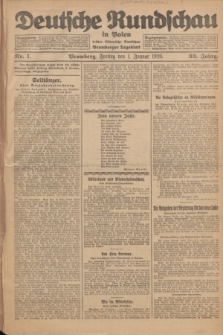 Deutsche Rundschau in Polen : früher Ostdeutsche Rundschau, Bromberger Tageblatt. Jg.33, Nr. 1 (1 Januar 1926) + dod.