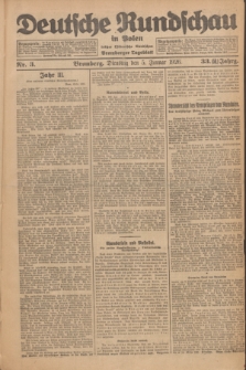 Deutsche Rundschau in Polen : früher Ostdeutsche Rundschau, Bromberger Tageblatt. Jg.33, Nr. 3 (5 Januar 1926) = Jg.50 + dod.