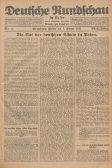 Deutsche Rundschau in Polen : früher Ostdeutsche Rundschau, Bromberger Tageblatt. Jg.33, Nr. 5 (8 Januar 1926) = Jg.50 + dod.