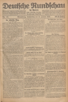 Deutsche Rundschau in Polen : früher Ostdeutsche Rundschau, Bromberger Tageblatt. Jg.33, Nr. 10 (14 Januar 1926) = Jg.50 + dod.