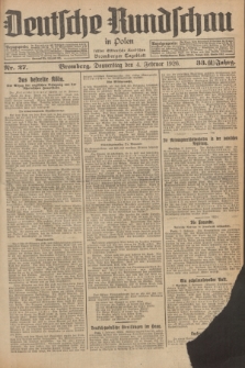 Deutsche Rundschau in Polen : früher Ostdeutsche Rundschau, Bromberger Tageblatt. Jg.33, Nr. 27 (4 Februar 1926) = Jg.50 + dod.