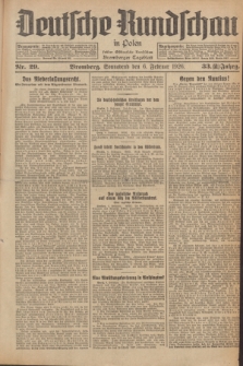 Deutsche Rundschau in Polen : früher Ostdeutsche Rundschau, Bromberger Tageblatt. Jg.33, Nr. 29 (6 Februar 1926) = Jg.50 + dod.